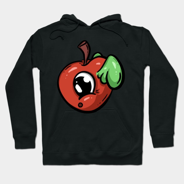 Cute Flying Cherry Cartoon Illustration Hoodie by Squeeb Creative